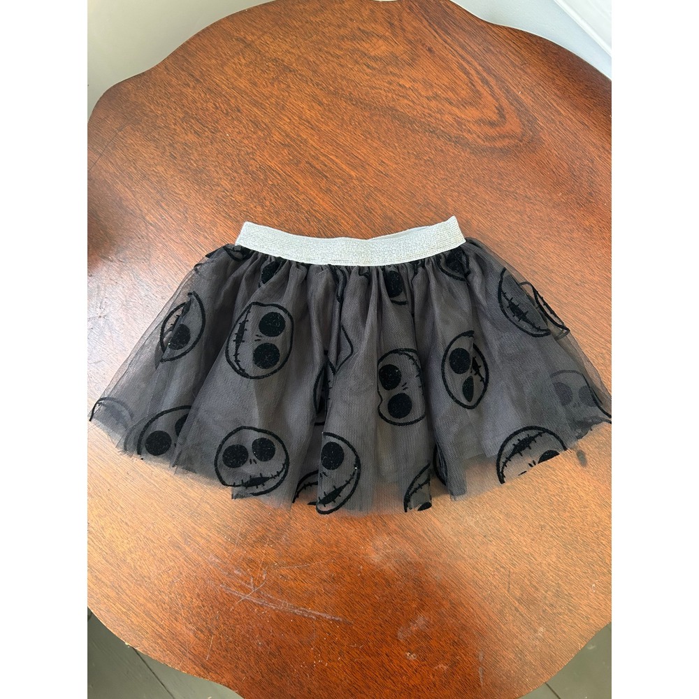 Disney Nightmare Before Christmas Jack Skellington Tutu Skirt 2T Black Silver